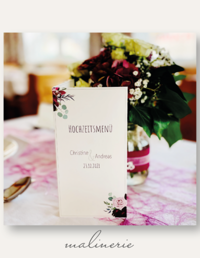 Hochzeitsmenü Karte
